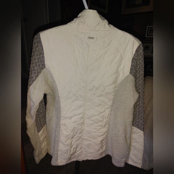 Prana Zinnia white and gray quilted wool sleeve water resistant zip up jacket si - Picture 8 of 10
